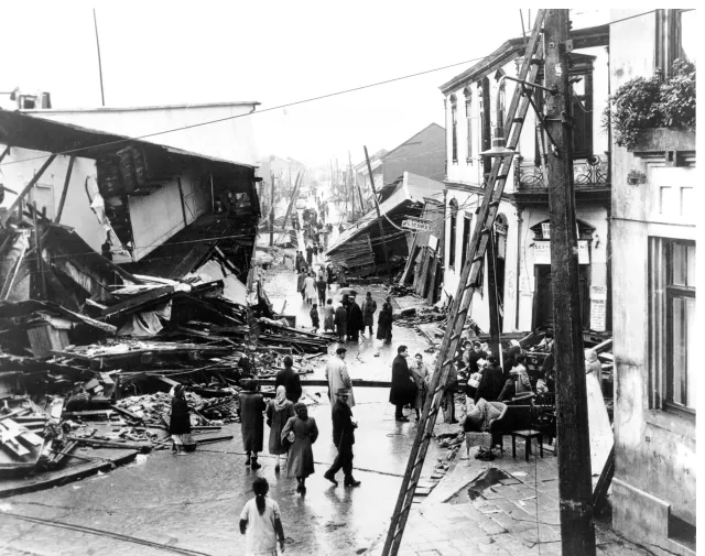 Dégâts causés par le tremblement de terre de 1960 à Valdivia