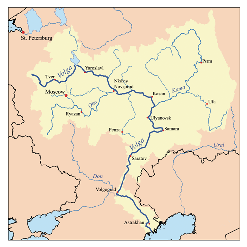 Le bassin de la Volga, le plus vaste d'Europe, joue un rôle crucial dans l'hydrologie, l'économie et la culture de la région