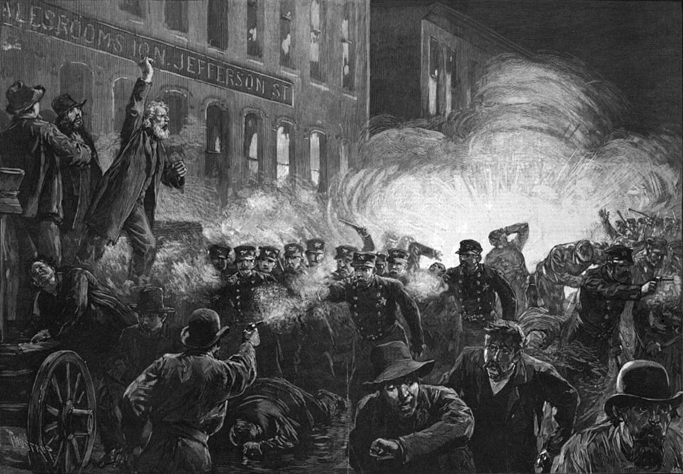 Massacre de Haymarket survenu le 4 mai 1886 à Chicago